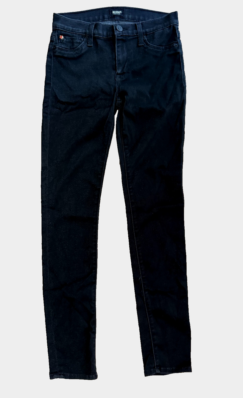 Hudson Nico Mid Rise Super Skinny Black Stretch Jeans Womens Jegging Size 26